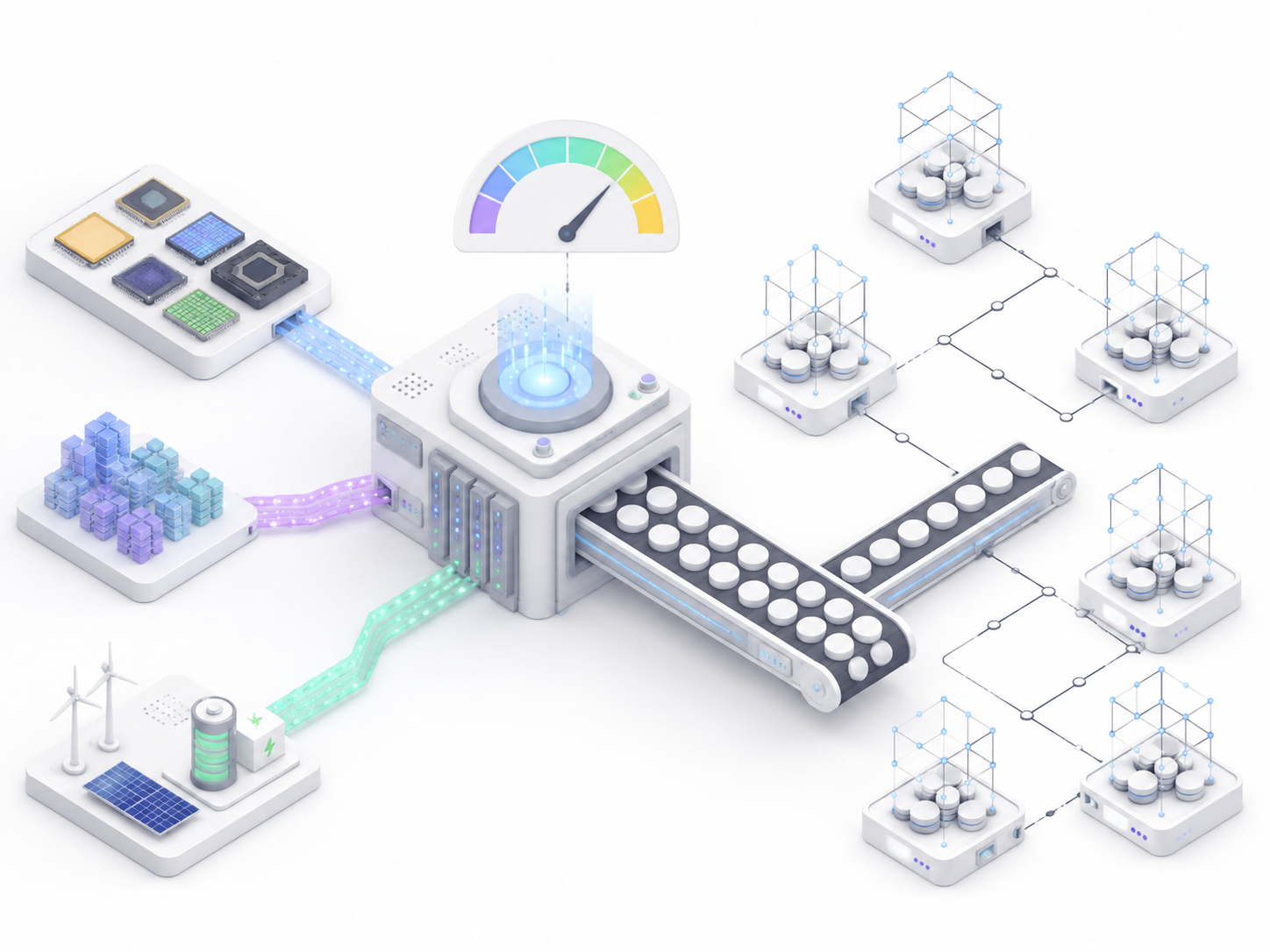 异构算力驱动的 Token 工厂概念图