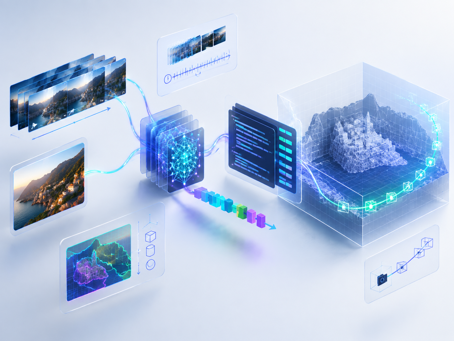 多模态到代码与3D生成的示意图