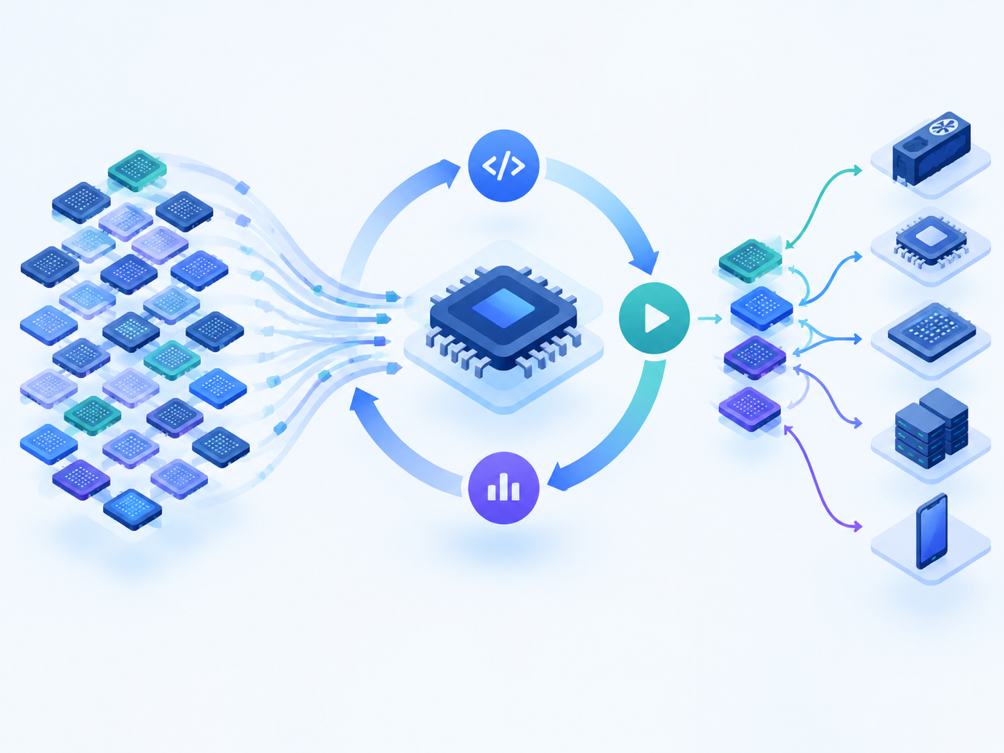 AI 自动搜索与反馈优化算子示意