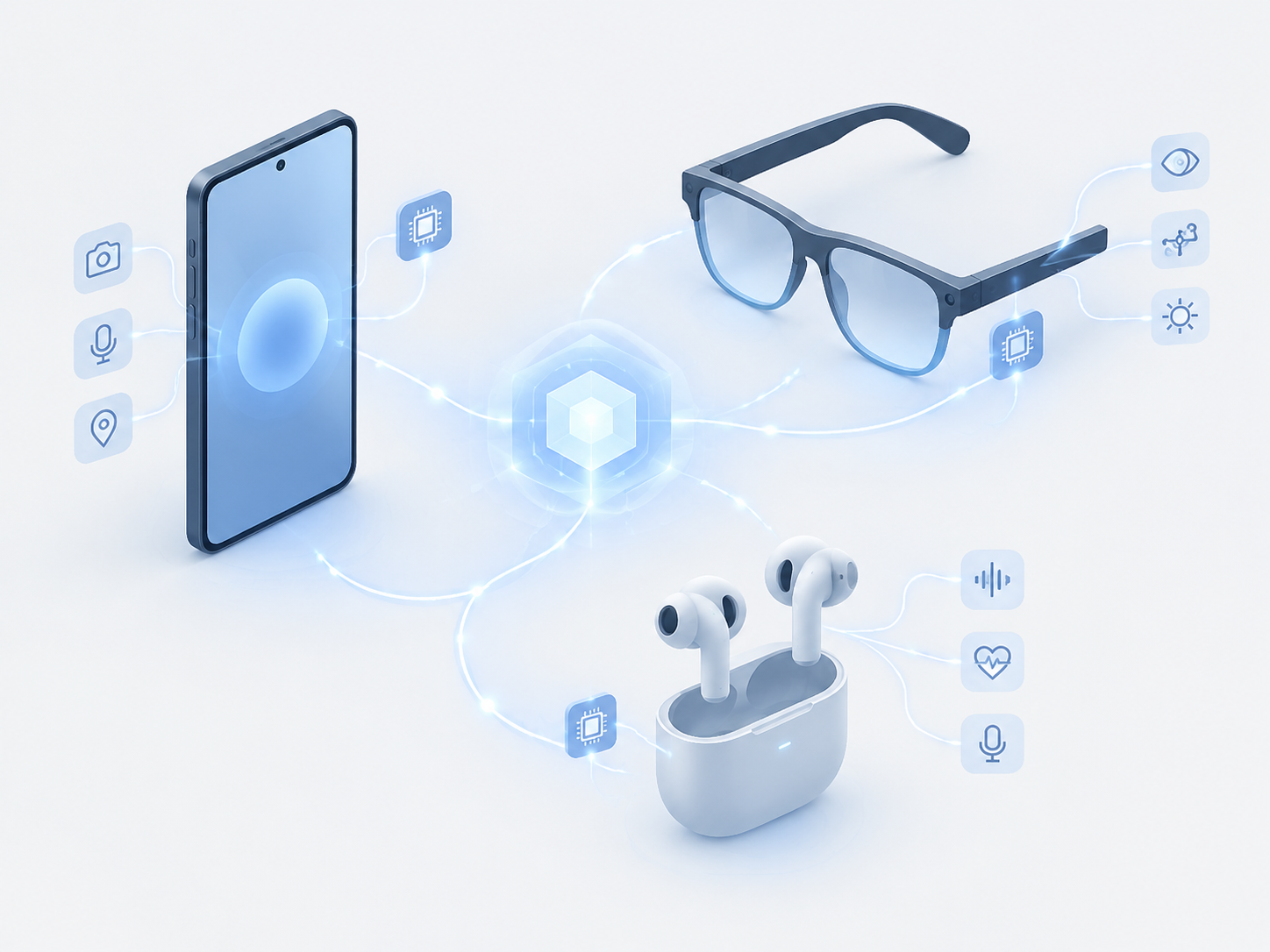 消费级硬件作为AI入口的抽象连接图