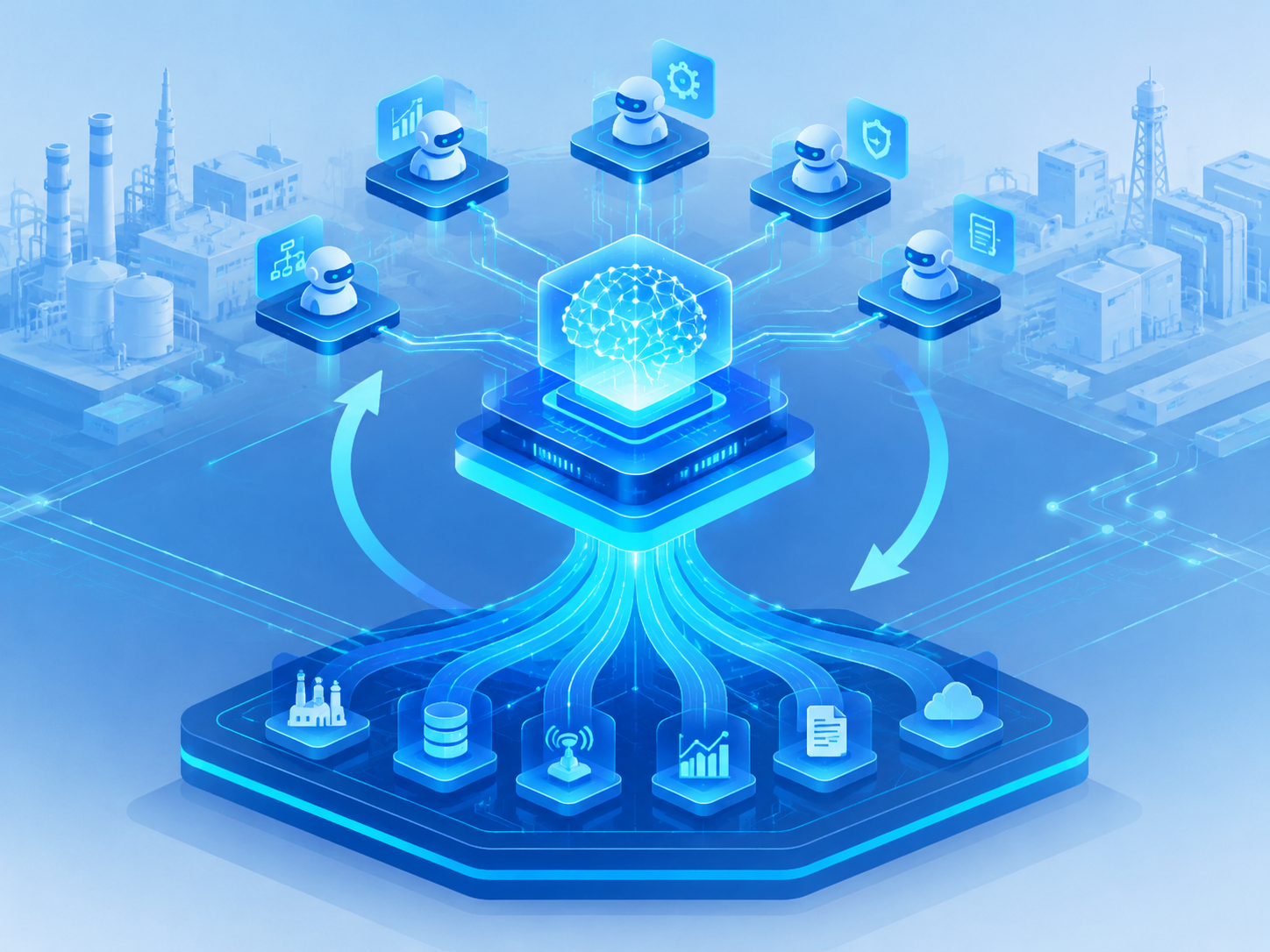 AI Native流程工业三层架构概念图